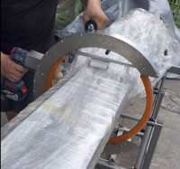 动力手持式轨道缠绕机 | 便携式拉伸膜包装机，适用于管道、木材及长型产品 HROW-450